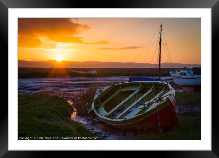 Sunset at Heswall Framed Mounted Print by Liam Neon