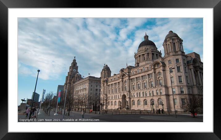 Port of Liverpool Building at Liverpool's Pier Hea Framed Mounted Print by Liam Neon