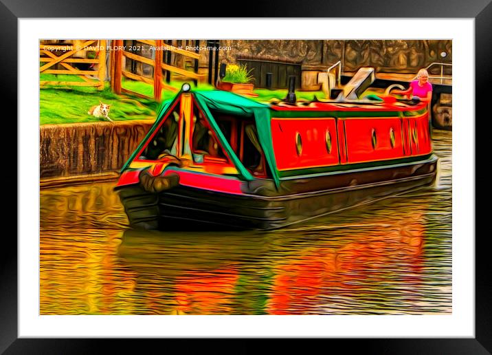 Leaving the lock. Framed Mounted Print by DAVID FLORY