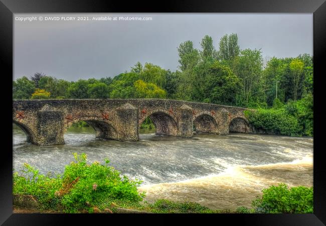 Bickleigh Bridge Framed Print by DAVID FLORY