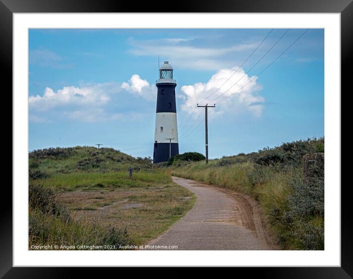 Lighthouse at Spurn Point Framed Mounted Print by Angela Cottingham