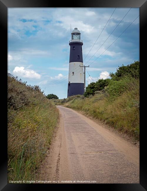 Spurn Point Lighthouse Framed Print by Angela Cottingham