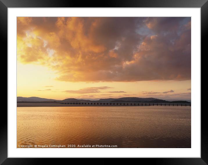 Sunset over the Estuary Framed Mounted Print by Angela Cottingham