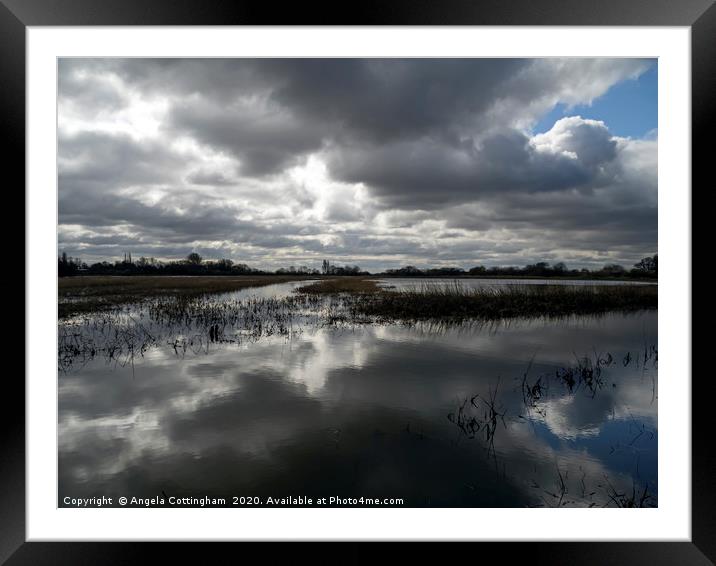 Dramatic Sky at Wheldrake Framed Mounted Print by Angela Cottingham