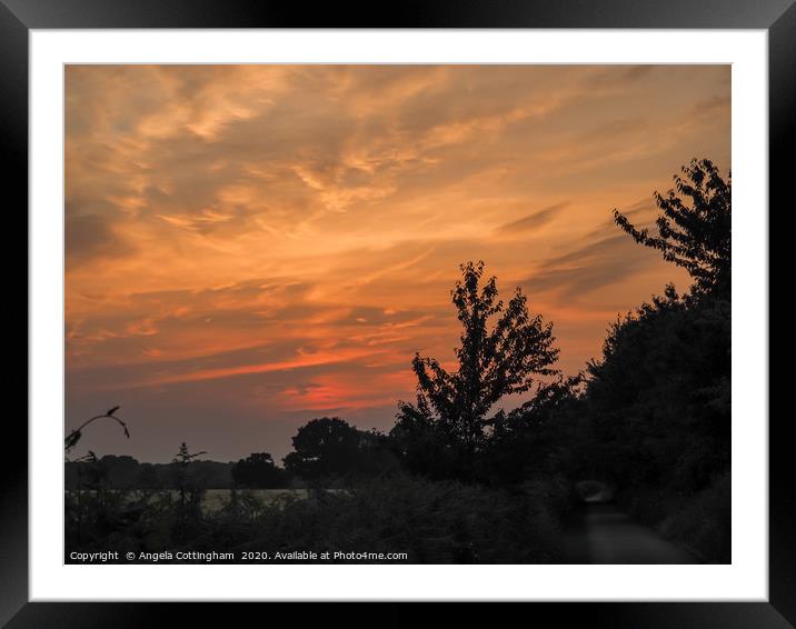 Sunset Sky near York Framed Mounted Print by Angela Cottingham