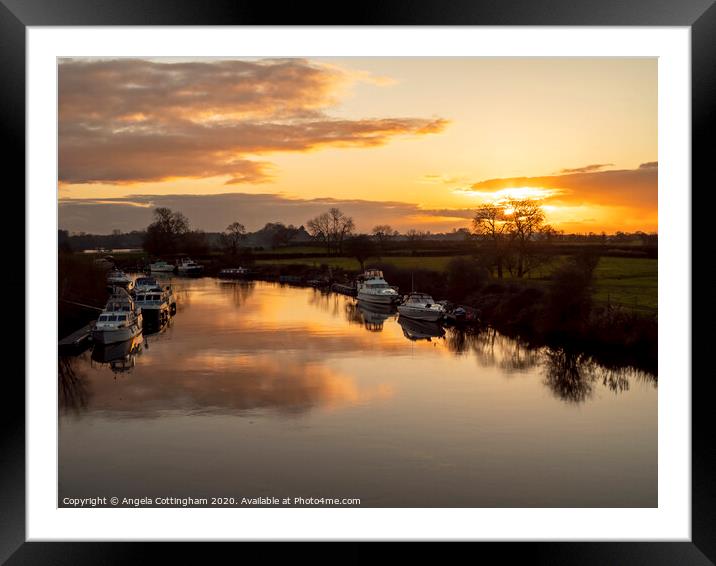 Evening by the River Framed Mounted Print by Angela Cottingham