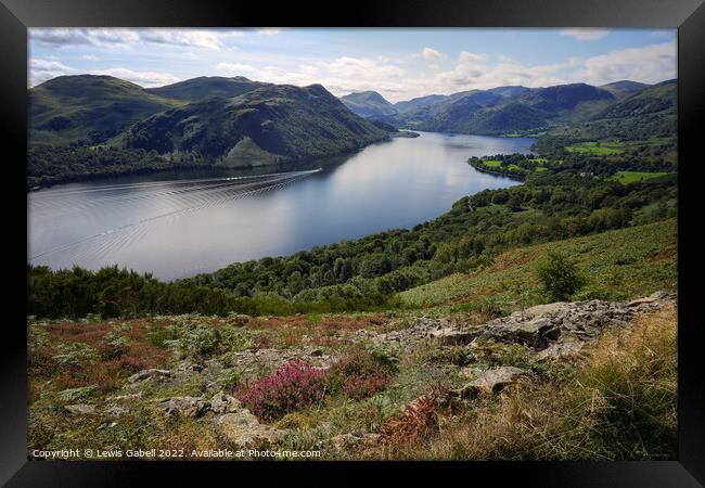 Scenic Ullswater in the Lake District, Cumbria Framed Print by Lewis Gabell