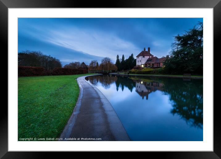 Rowntree Park, York during Blue Hour Framed Mounted Print by Lewis Gabell