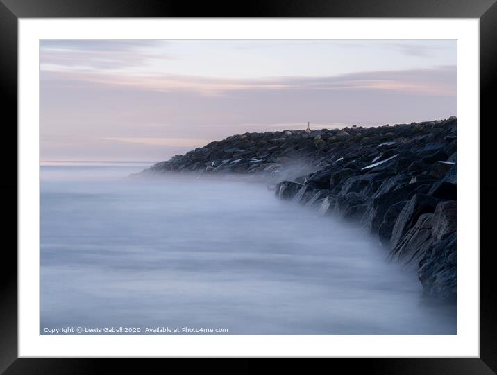Rocks at Staithes, Yorkshire, UK - Fine Art Abstract Framed Mounted Print by Lewis Gabell