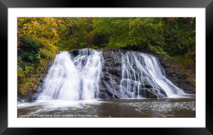 Kildale Falls / Old Meggison Waterfall Framed Mounted Print by Lewis Gabell