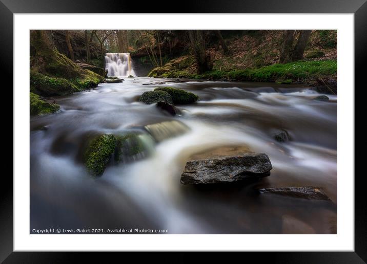 Goit Stock Waterfall, Harden Valley Framed Mounted Print by Lewis Gabell