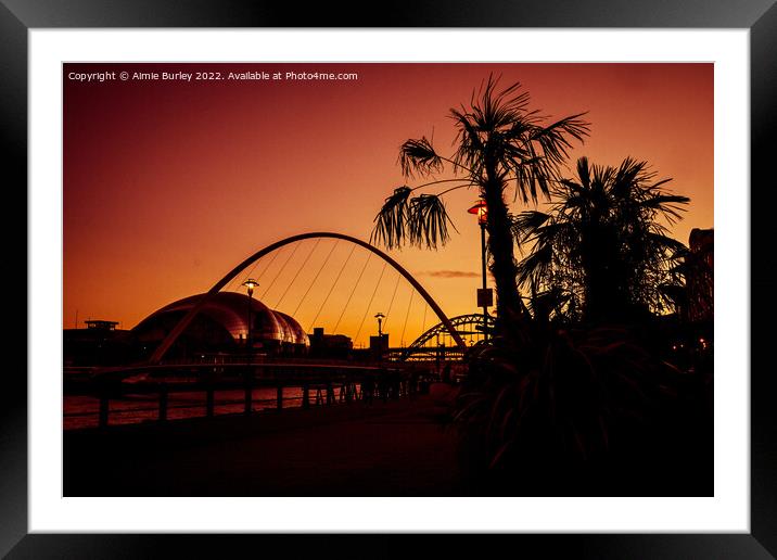 Millennium Bridge at sunset Framed Mounted Print by Aimie Burley