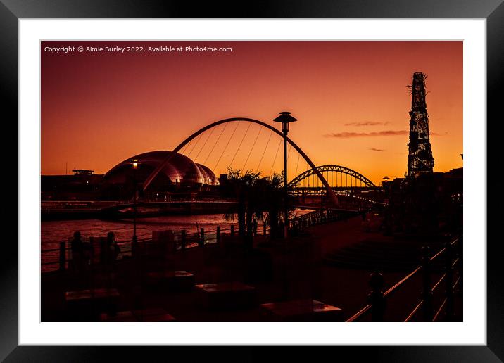 Sunset over the Tyne  Framed Mounted Print by Aimie Burley
