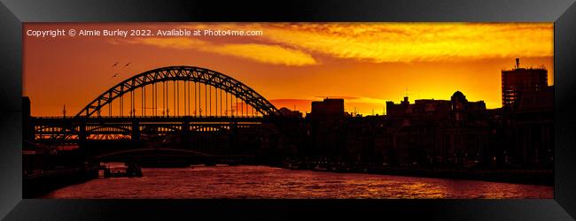Tyne Bridge Sunset Panoramic Framed Print by Aimie Burley