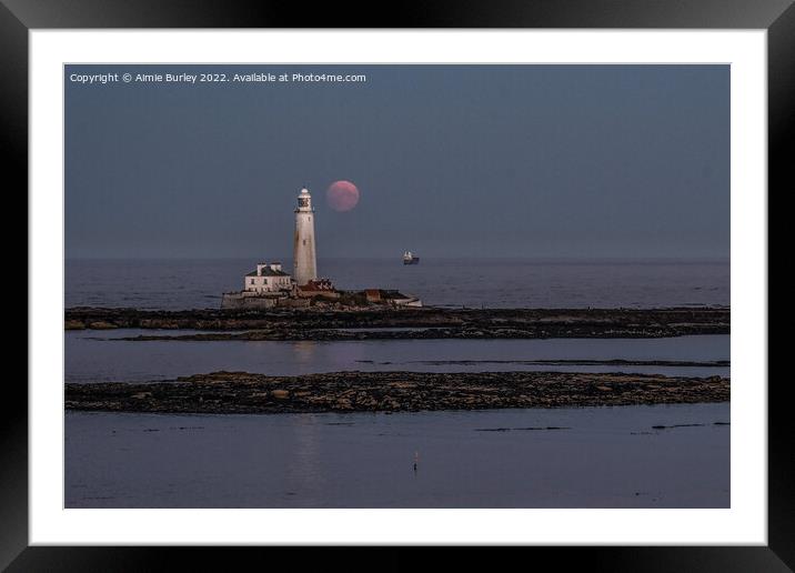 Moon Rising Over St Mary's Framed Mounted Print by Aimie Burley