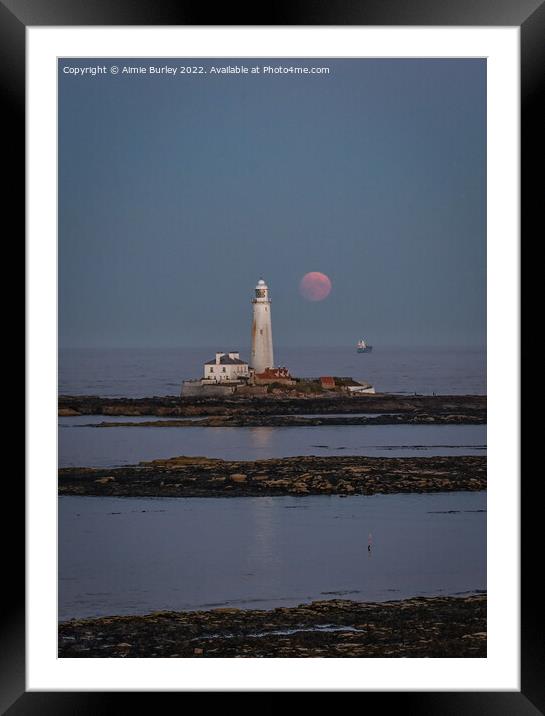 Moon Rise Over St Mary's  Framed Mounted Print by Aimie Burley