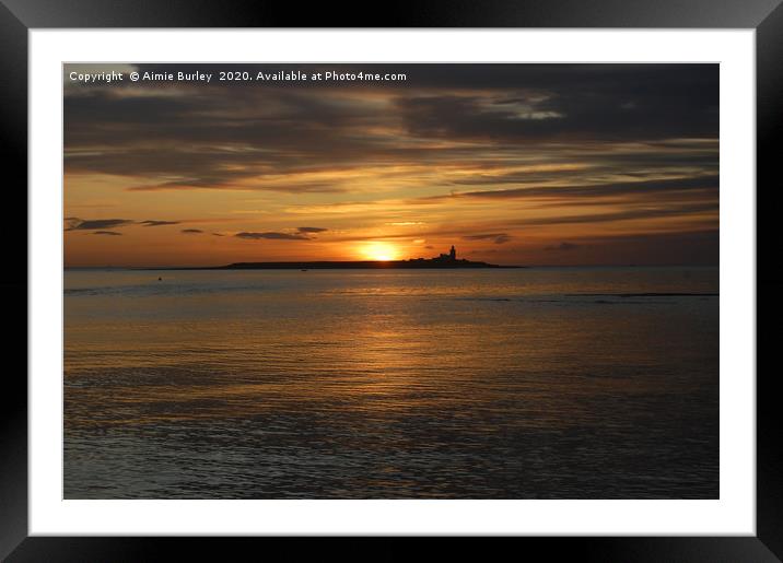 Sunrise over Coquet Island Framed Mounted Print by Aimie Burley