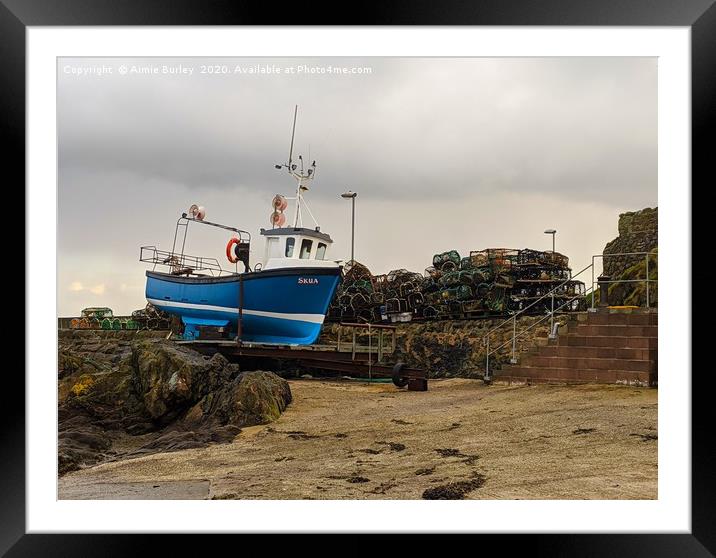 Fishing Boat in St Abbs Framed Mounted Print by Aimie Burley