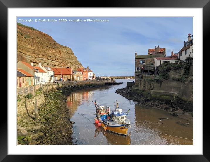 Staithes boat Framed Mounted Print by Aimie Burley