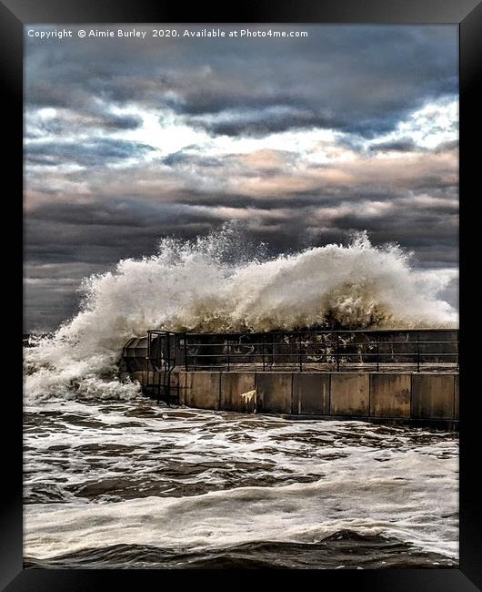 Seaton Sluice in the Storm Framed Print by Aimie Burley