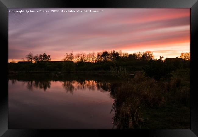 Sunset in Northumberland Framed Print by Aimie Burley