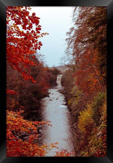 High Force Waterfall in Autumn  Framed Print by Aimie Burley