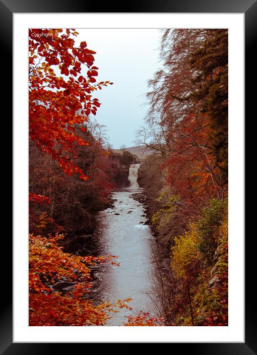 High Force Waterfall in Autumn  Framed Mounted Print by Aimie Burley
