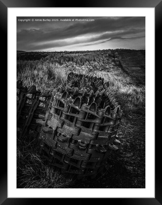 Tank Treads in a Field Framed Mounted Print by Aimie Burley