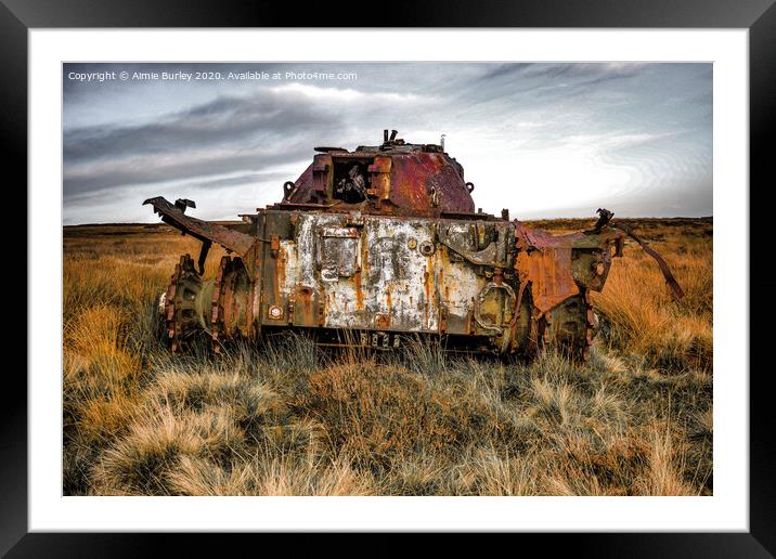 Abandoned Military Tank Framed Mounted Print by Aimie Burley