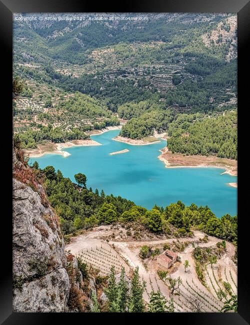 Guadalest Reservoir portrait  Framed Print by Aimie Burley