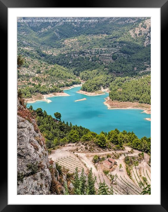 Guadalest Reservoir portrait  Framed Mounted Print by Aimie Burley