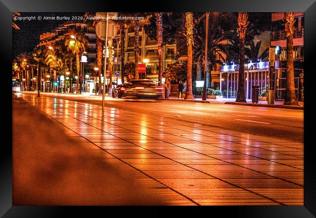 Spanish Road at Night Framed Print by Aimie Burley