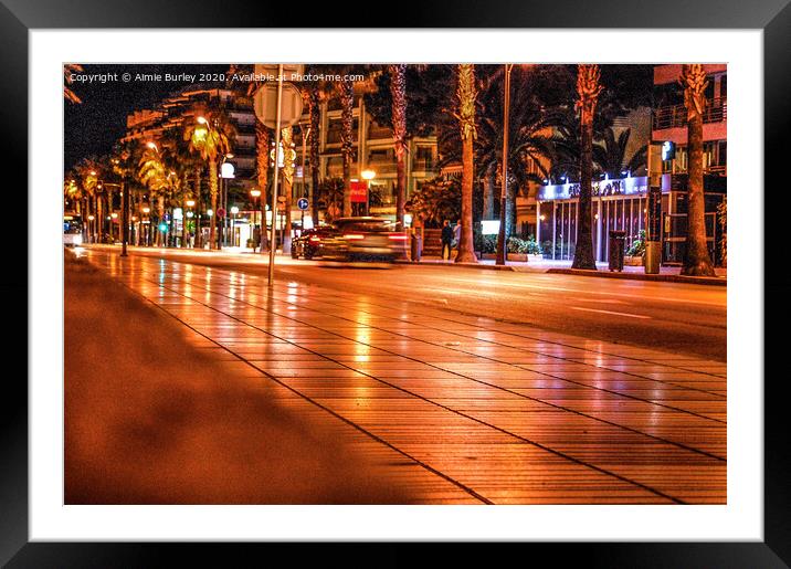 Spanish Road at Night Framed Mounted Print by Aimie Burley