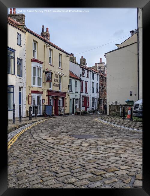 Cobbled Street in Staithes  Framed Print by Aimie Burley