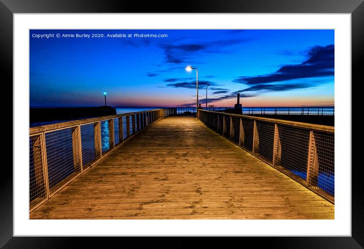 Amble pier at dawn  Framed Mounted Print by Aimie Burley
