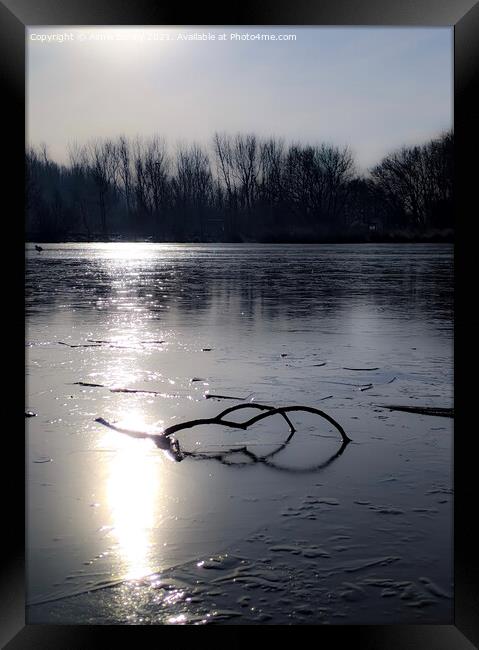 Frozen lake Framed Print by Aimie Burley