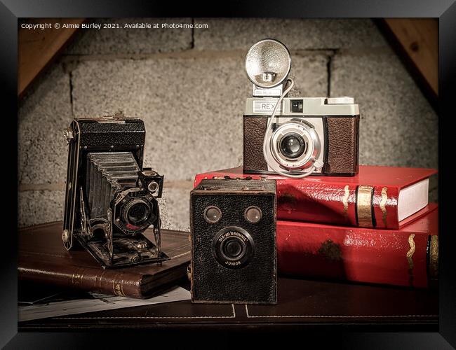 Vintage cameras  Framed Print by Aimie Burley