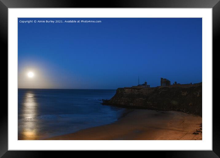 Tynemouth by night Framed Mounted Print by Aimie Burley