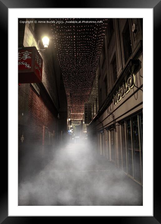 Foggy night in Newcastle  Framed Mounted Print by Aimie Burley