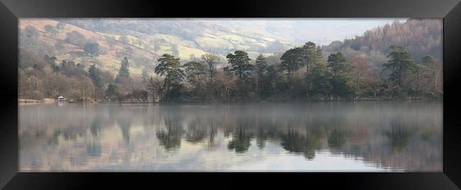 Mist on Rydal Water, Ambleside Framed Print by Ann Goodall