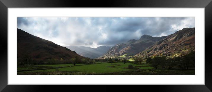 Last light in the Langdale valley Framed Mounted Print by Ann Goodall