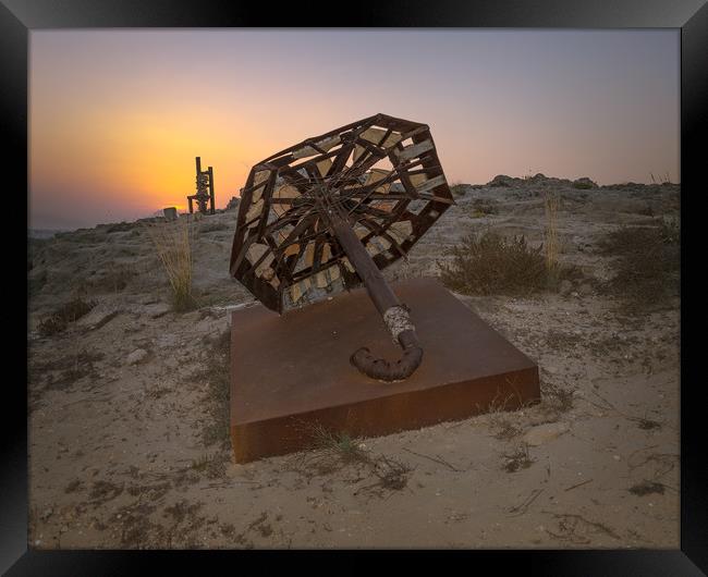 Umbrella sculpture, Cuevas s Del Rodeo, Framed Print by Alexander Brown