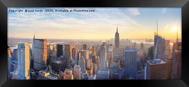 Panoramic panoramic view of Manhattan skyline Framed Print by conceptual images