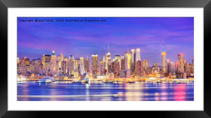 Panoramic view of Manhattan Midtown  Framed Mounted Print by conceptual images