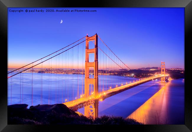 Sunrise over the golden gate bridge San Francisco  Framed Print by conceptual images