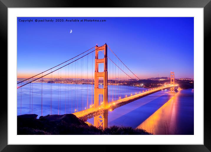 Sunrise over the golden gate bridge San Francisco  Framed Mounted Print by conceptual images