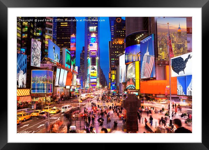 New York icons in Times Square Framed Mounted Print by conceptual images