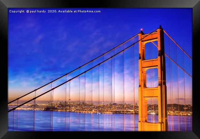 San Francisco and part of the Golden Gate Bridge  Framed Print by conceptual images