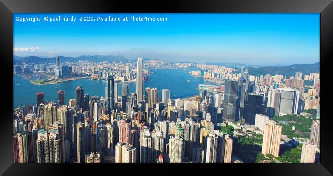 Hong Kong and Victoria Harbour from Victoria peak Framed Print by conceptual images