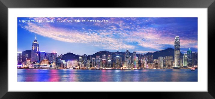 Panoramic image of Hong Kong at dusk Framed Mounted Print by conceptual images